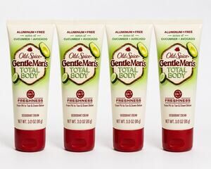 4 Pack Old Spice Total Body Cream Cucumber Avocado 3 oz